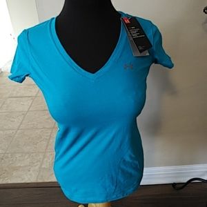 Under Armour Blue V Neck T-Shirt. XS BNWT